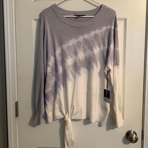 Simply Vera Wang XXL Sweater Light blue cream tie dye balloon sleeves NWT